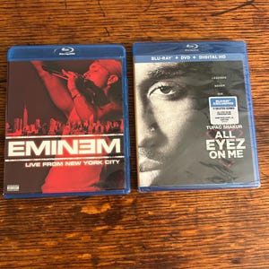 Tupac Shakur All Eyez On Me and Eminem Live From New York BluRay DVD Bundle