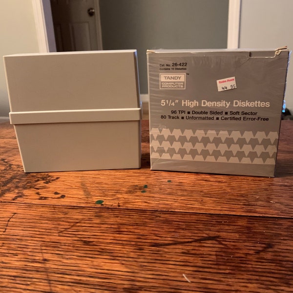 Tandy 5 1/4” Floppy Disks and Storage Box