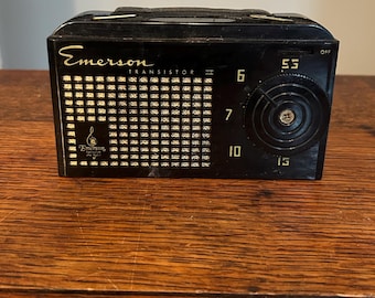 Vintage Emerson Transistor II Radio with Carrying Case