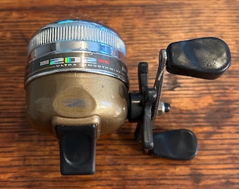 1970年代　インプットジャック＋プレートセット　本物のヴィンテージ Vintage 70s Brunswick Zebco 700 Spincasting Reel With Box, Copper