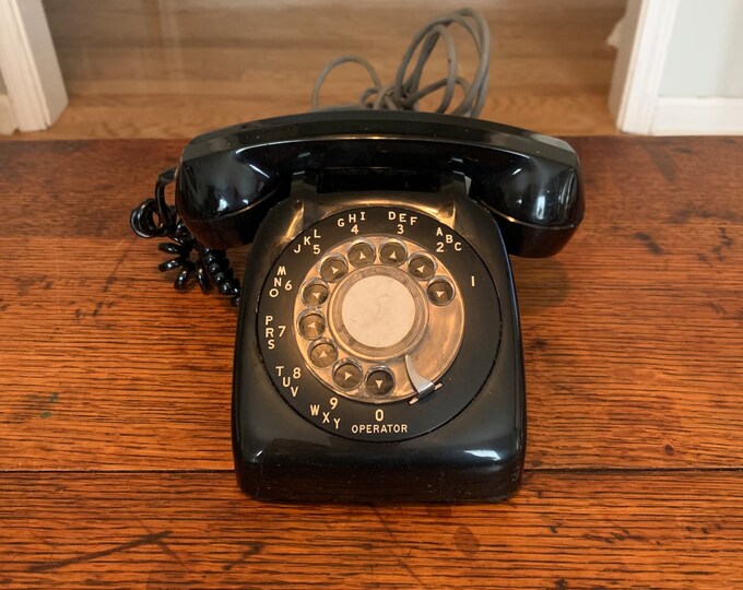 Vintage Automatic Electric Black Rotary Phone Etsy