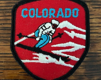 Vintage Colorado Skier Patch with Black Trim
