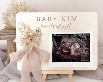 Baby Sonogram Ultrasound Photo Picture Display Sign, Personalized, Pregnancy Announcement, Custom Baby Shower Gift, Birth Announcement