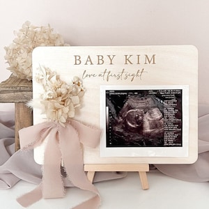 Baby Sonogram Ultrasound Photo Picture Display Sign, Personalized, Pregnancy Announcement, Custom Baby Shower Gift, Birth Announcement