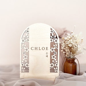 Cherry Blossom Silhouette Cutout 100 Days, 백일, Baekil, 돌잔치, 첫돌, Dohl, Korean First Birthday Tabletop Sign, Traditional, Modern