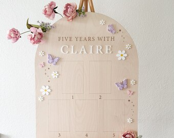 Birthday Board | A Year of Memories | My First Year | 5th Birthday | Enchanted Garden Wildflower Fairy Party