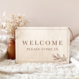 Double-sided Door Sign | Welcome Please Come In | In Session Do Not Disturb | Therapy, Studio, Clinic, Office decor | Small Business Sign