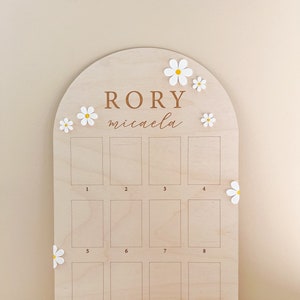 First Year Birthday Board | Monthly Milestone Photo Board | One Year Of | My First Year | Boho Daisy Party Decoration