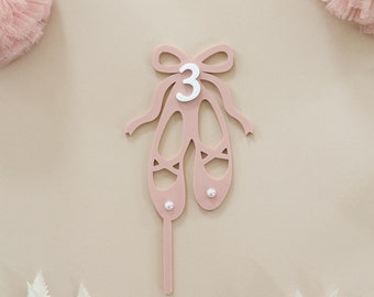 Ballerina Shoes Cake Topper | Two Cute Birthday Party| 2nd Birthday | Ballet Shoes | Coquette Lace Bow Vintage