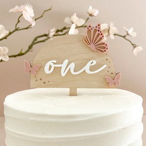 Butterfly Cake Topper | Smash Cake Topper | First 1st Birthday | Enchanted whimsical wildflower secret garden