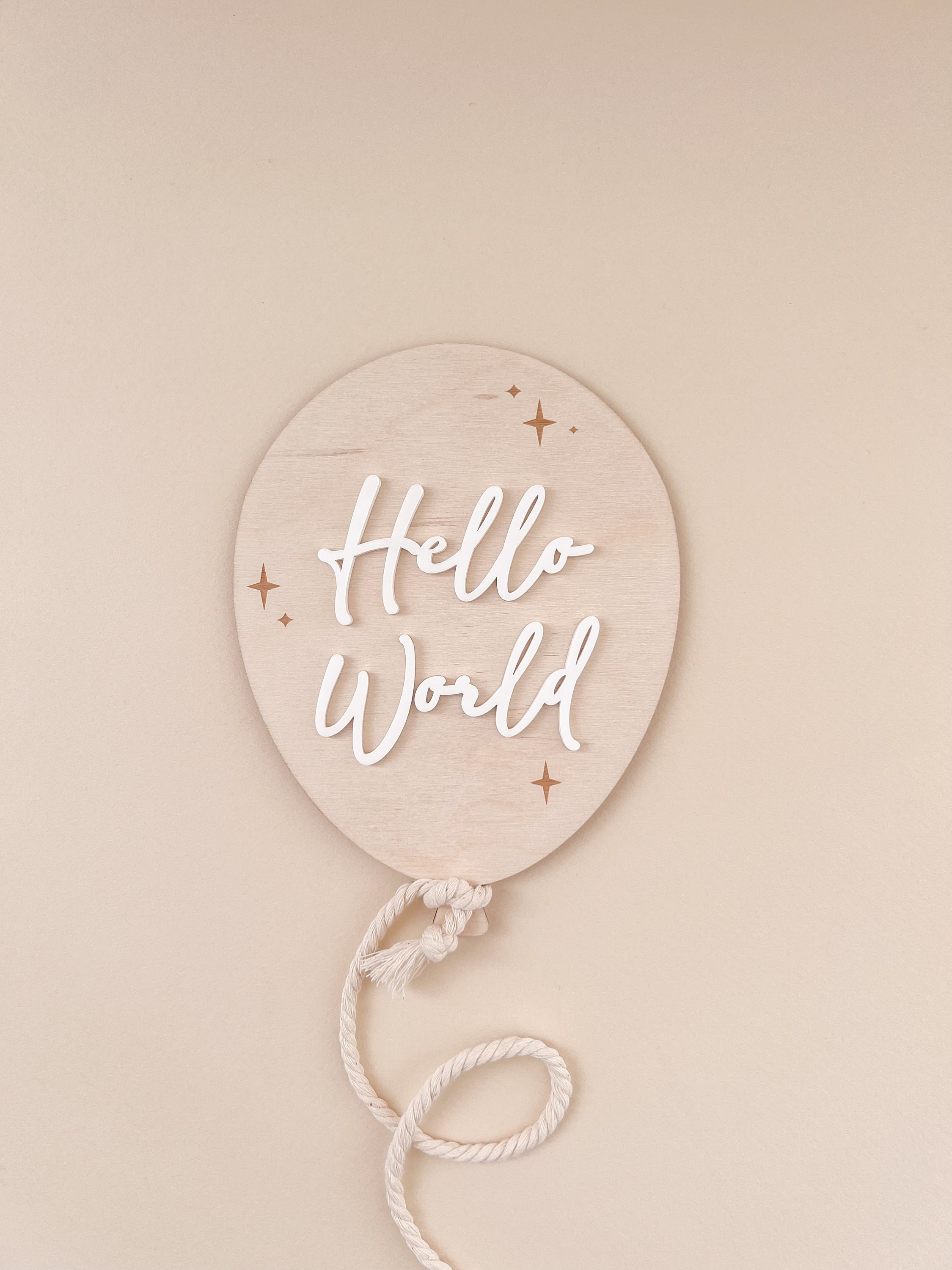 Balloon Milestone Markers | Hello World Baby Birth Announcement Signs ...