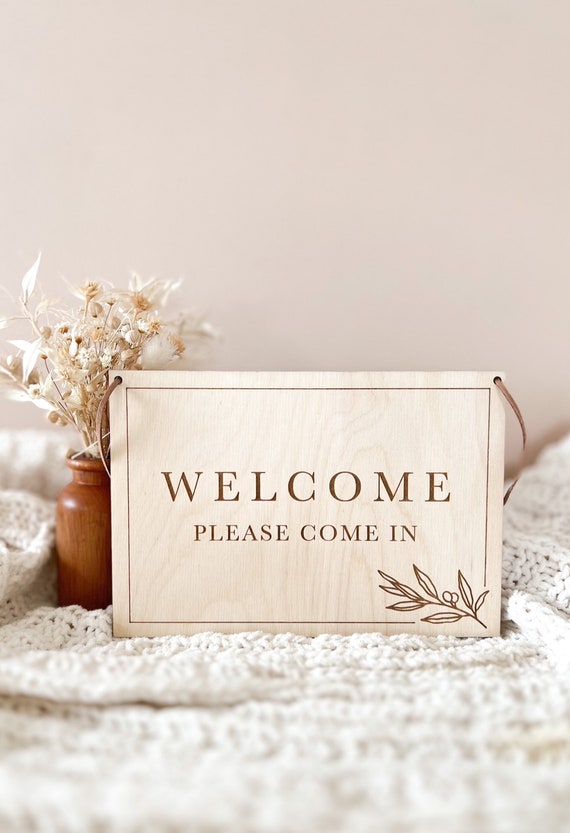 橫67  高28厚さ2センチのwelcome  表札ボ~ドです Double-sided Front & Back Wood Door Sign, Multiple Text Options