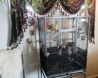 Lot de 2 jupes attrape-graines en dentelle pour cage à oiseaux