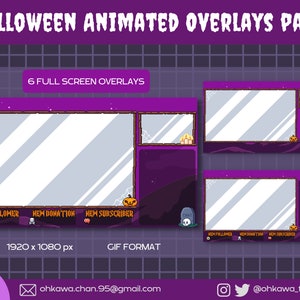 Halloween Animated Overlays Stream Pack / Twitch / Youtube / Pixel art