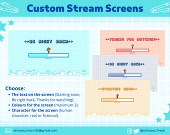 Custom Stream Screens / Pixel Art / Kawaii/ Streamer / Chibi / Game / Cute
