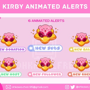 Kirby Animated Alerts / Cute / Kawaii / Pink