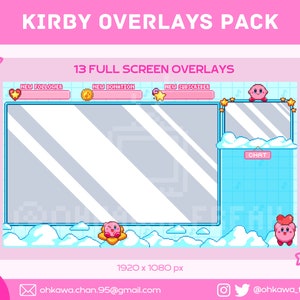 Kirby Stream Overlays / Cute / Kawaii / Pink / Pixel art