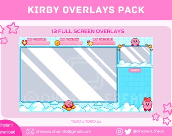 Kirby Stream Overlays / Cute / Kawaii / Pink / Pixel art