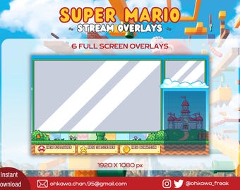 Super Mario Stream Overlays / Twitch / Youtube / Pixel art