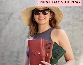 Mom Gift,Women leather slim wallet,Anniversary gift for her,Small clutch personalized,Leather minimalist wallet,Gift for Mom, Best Gifts