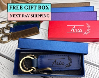Personalized  Leather Keychain, Custom Leather Keychain,Personalized Gift, Keychain Accessory, Mom & Dad Gift,Best gift,Valentine&#39;s day gift