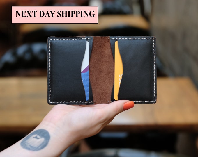 Personalized Hand Stitched Men’s wallet, Gift for him, Full Grain Leather, Anniversary Gift, Boyfriend Gift, Gift for Dad, Mom Gift