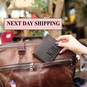 Cartera de cuero personalizada para hombre, Cartera de cuero plegable, Cartera de cuero minimalista, Cartera de cuero para hombre, Cartera para papá, Regalos de Navidad, Regalo para papá,