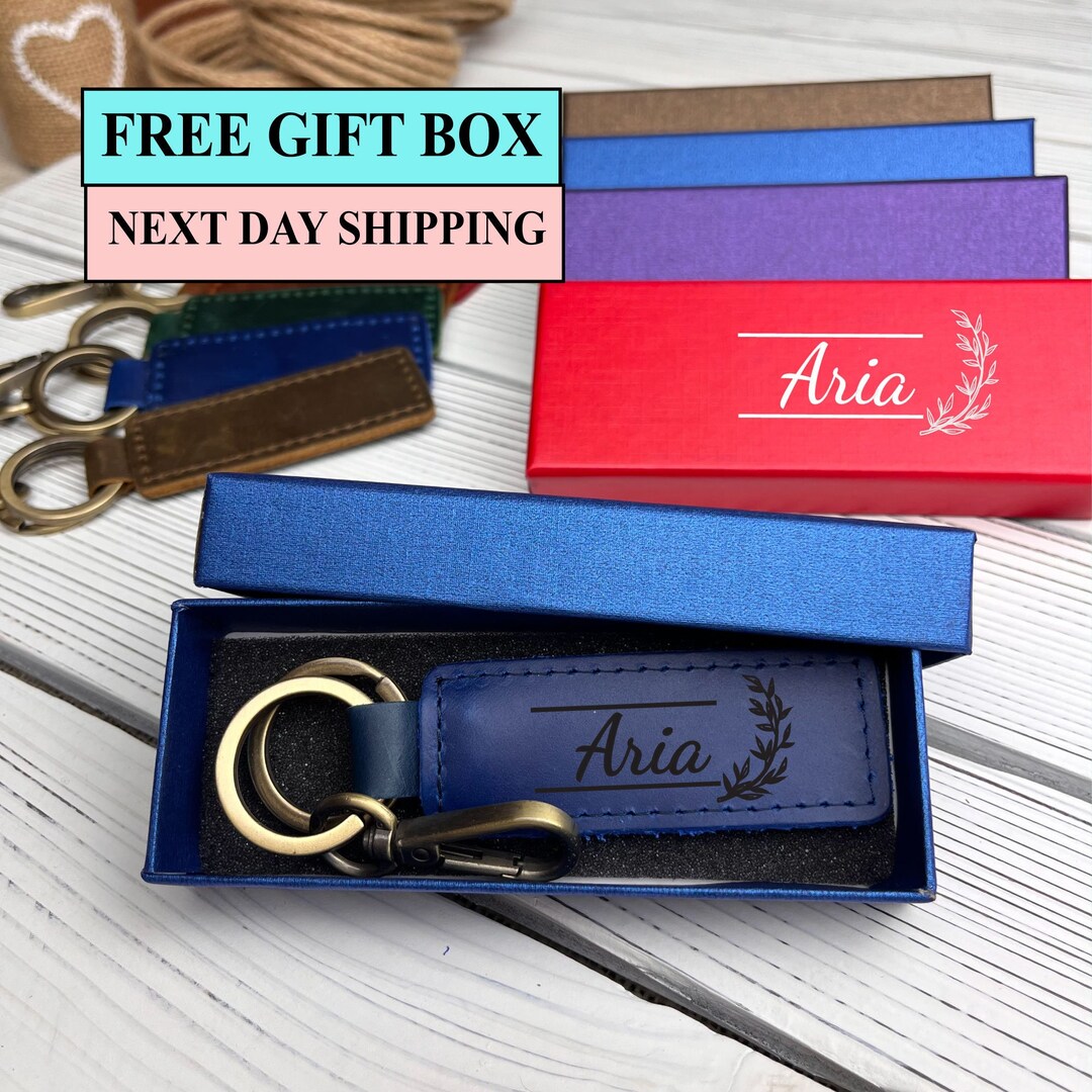 Personalized Leather Keychain, Custom Leather Keychain, Monogrammed Leather Keychain