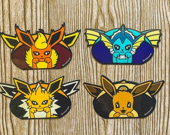 Eevee Peeking Car Window Decal - Anime Evolution Sticker - Etsy