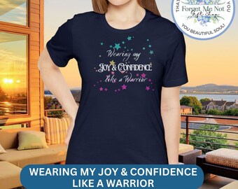 Joy, Confidence, Positivity, Encouragement, Unisex Premium Inspirational Shirt, (Navy) T-Shirt for Cheering and Motivation, FREE SHIPPING