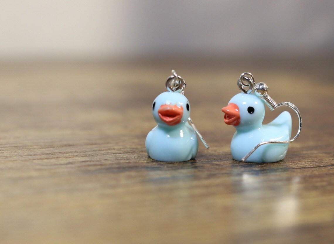 Mini Duck Rubber Duck Novelty Earrings Jewelry Drop Etsy UK