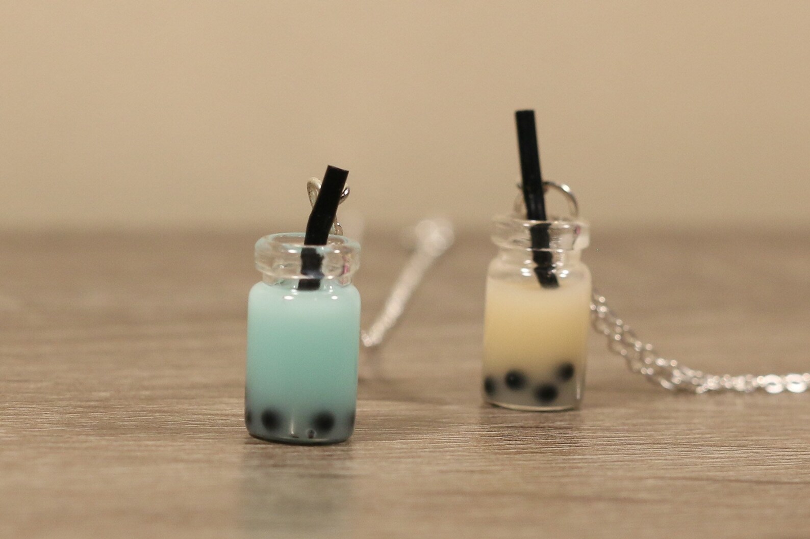 Boba Tea Bubble Tea Necklace Jewelry Cute Necklace Charm Etsy UK