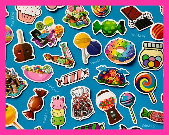 Candy Stickers Mystery Pack, Cute Stickers, Sweet, Candy Classroom, Vinyl  Flask Stickers, Lollipop, Chocolate, Halloween, Candy Themed Party 
