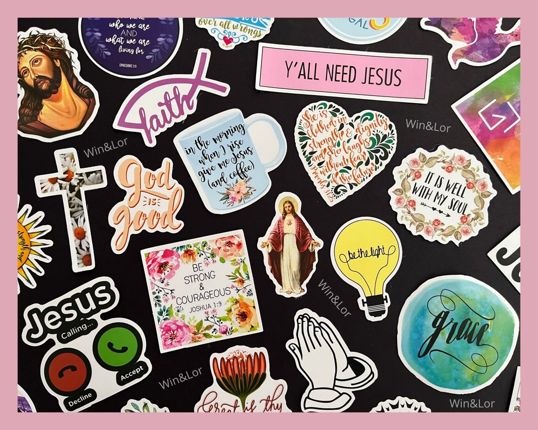 Christian Waterproof Vinyl Stickers, Jesus Religious Stickers, Bible