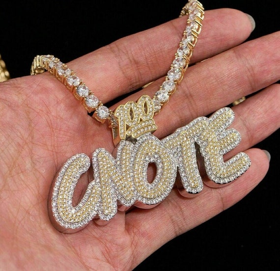 Custom Made 100 cnote Letter Hip Hop Pendant Two Tone Diamond