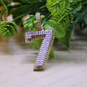 Gold number 2024 7 pendant
