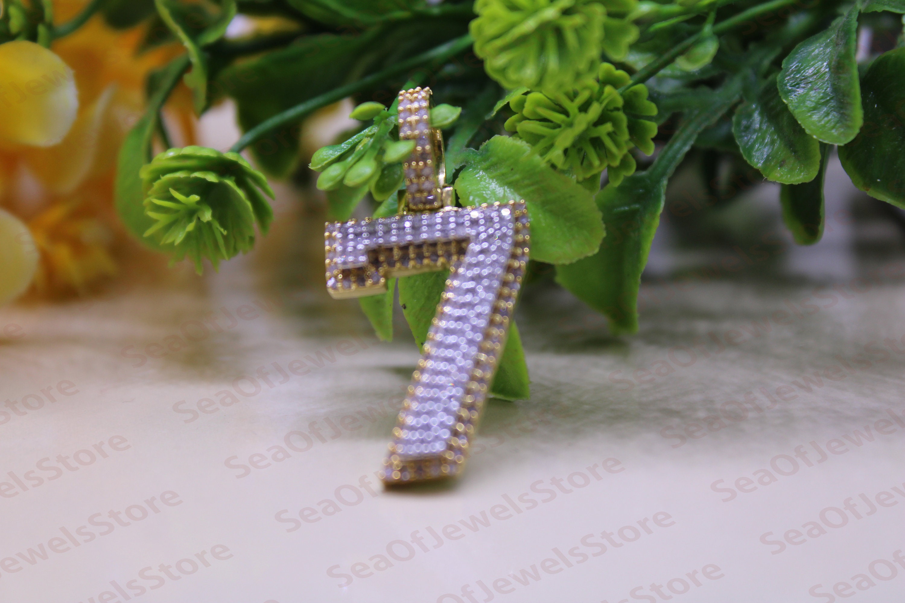 Number 7 diamond sale pendant