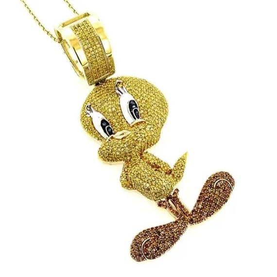Tweety bird sale diamond pendant
