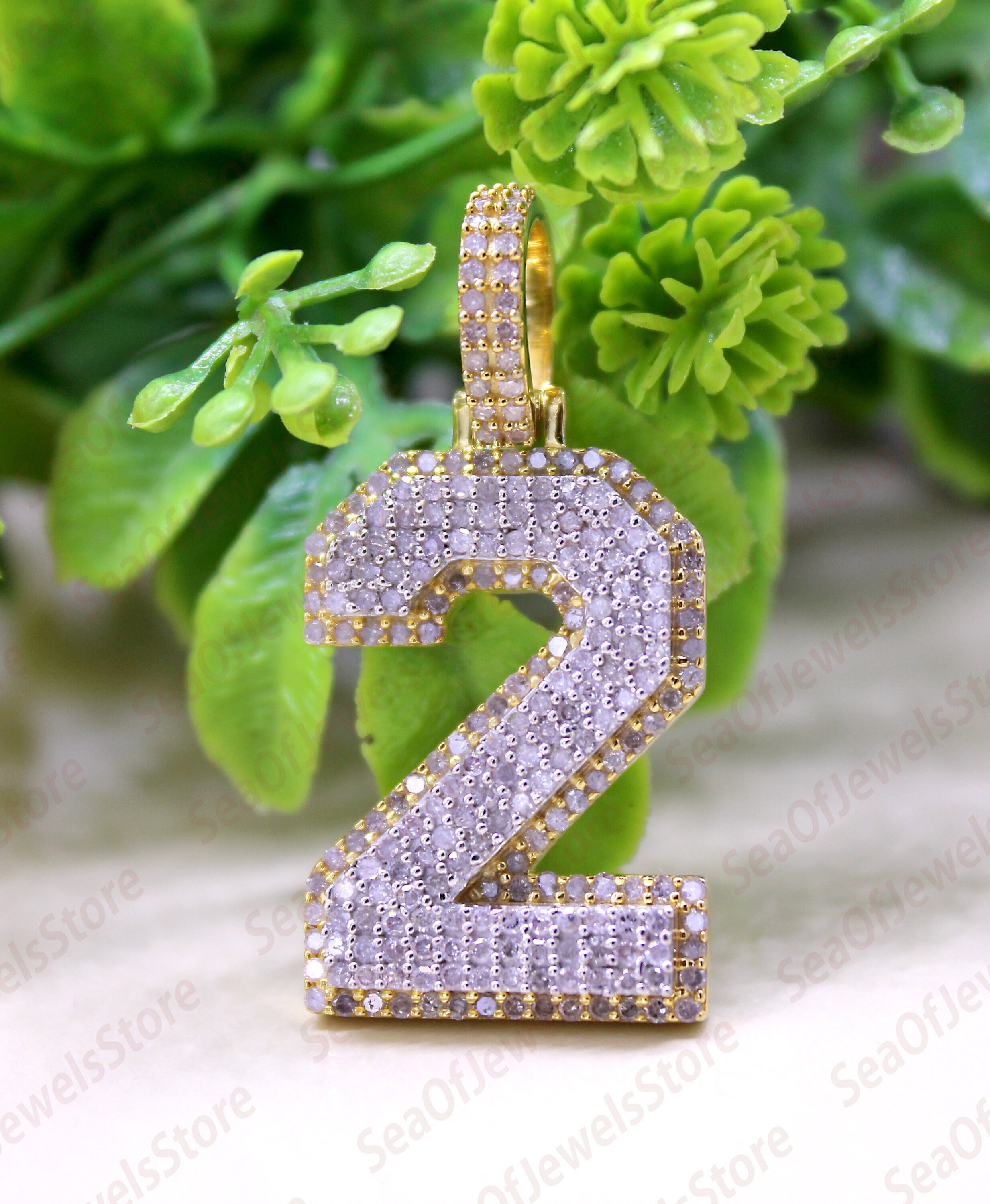 Diamond number 2 pendant online