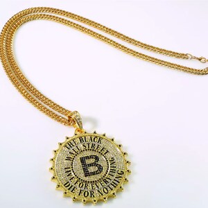 The Black Wall Street Letter B Hip Hop Pendant Necklace White - Etsy