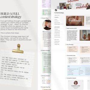 Notion-sjabloon klantportal social media, klantintroductie, contentstrategie afbeelding 6