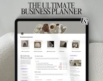 Notion Business Planner Template, Small Business CRM, Project Management System