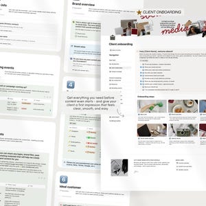 Notion-sjabloon klantportal social media, klantintroductie, contentstrategie afbeelding 5