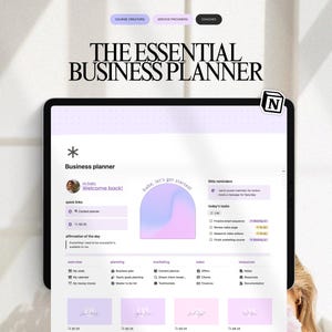 Business Planner Notion Template, CRM Client Tracker, Finance Tracker