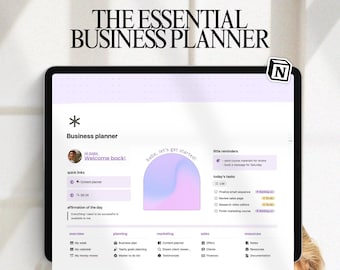 Business Planner Notion Template, CRM Client Tracker, Finance Tracker