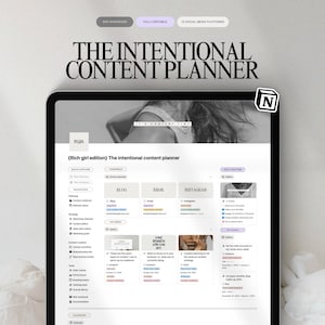 Plantilla de Notion para planificador de contenido, marketing en redes sociales, calendario de contenido