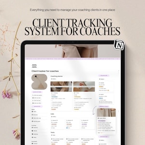 Coaching Client Tracker Notion Template, CRM, Onboarding, Client Management Dashboard