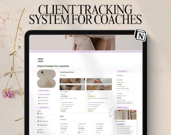 Coaching Client Tracker Notion Template, CRM, Onboarding, Client Management Dashboard