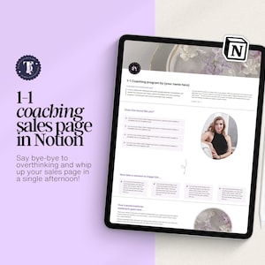Pagina di vendita di coaching in Notion, modello di proposta di coaching, pagina di vendita di Notion, modello di business coaching, proposta cliente per coach