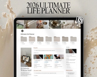 Life Planner Notion template, Second Brain, 2026 Digital Planner
